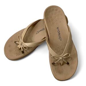 VIONIC Bella Flip Flop Macaroon Patent, Size 10